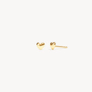 Mini Metal Heart Stud Earrings Gold Pair 