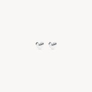 Mini Metal Heart Stud Earrings Silver Pair 