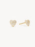 Gold Mini Pavé Heart Stud Earrings