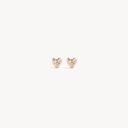 Mini Sparkle Heart Stud Earrings Soft Gold