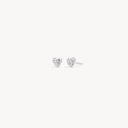 Mini Sparkle Heart Stud Earrings White