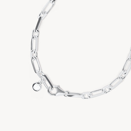 Multi-Station Charm Necklace Silver