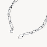 Multi-Station Charm Necklace Silver