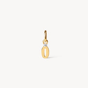 Gold Number Charm 0