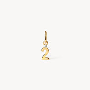 Gold Number Charm 2