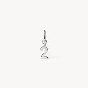 Silver Number Charm 2