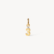 Gold Number Charm 3