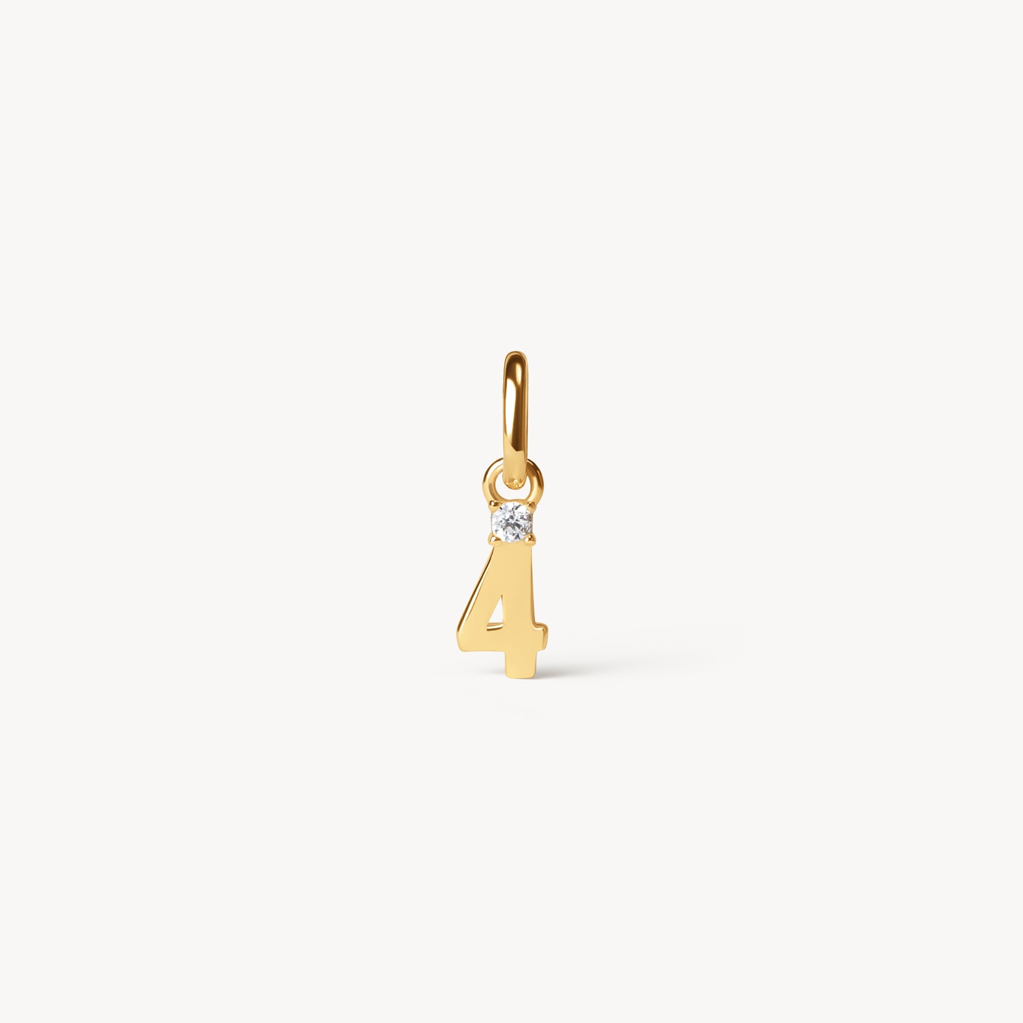 Gold Number Charm 4