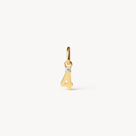 Gold Number Charm 4
