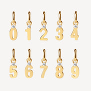 Number Charms in Gold
