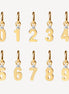 Number Charms in Gold