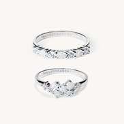 Silver Opal Ring Set