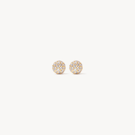 Gold Mini Pavé Ball Stud Earrings