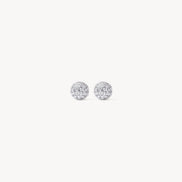 Silver Mini Pavé Ball Stud Earrings