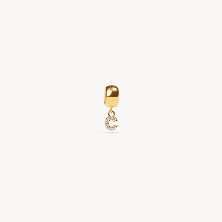 Gold Pavé Letter Bead Charm C