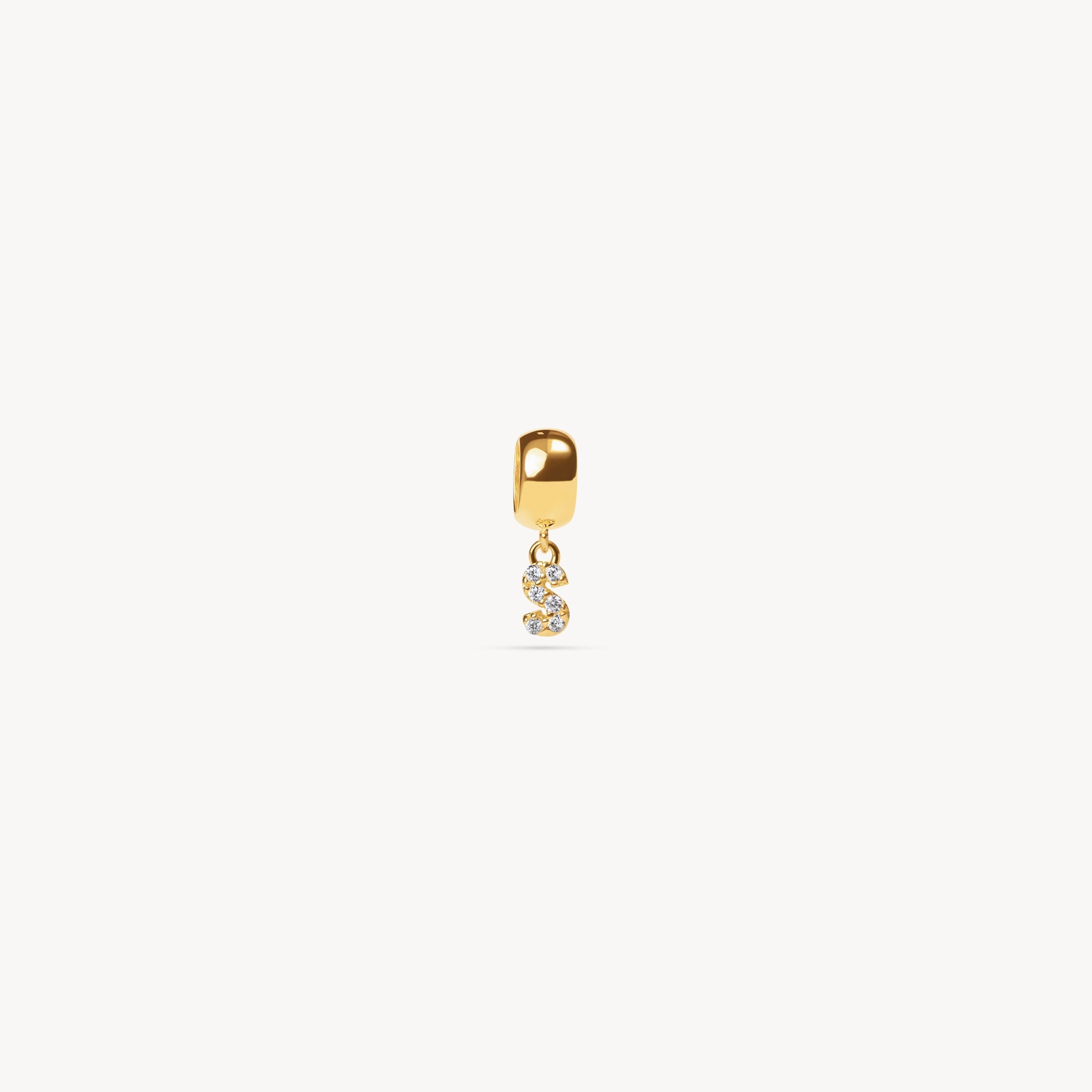 Gold Pavé Letter Bead Charm S