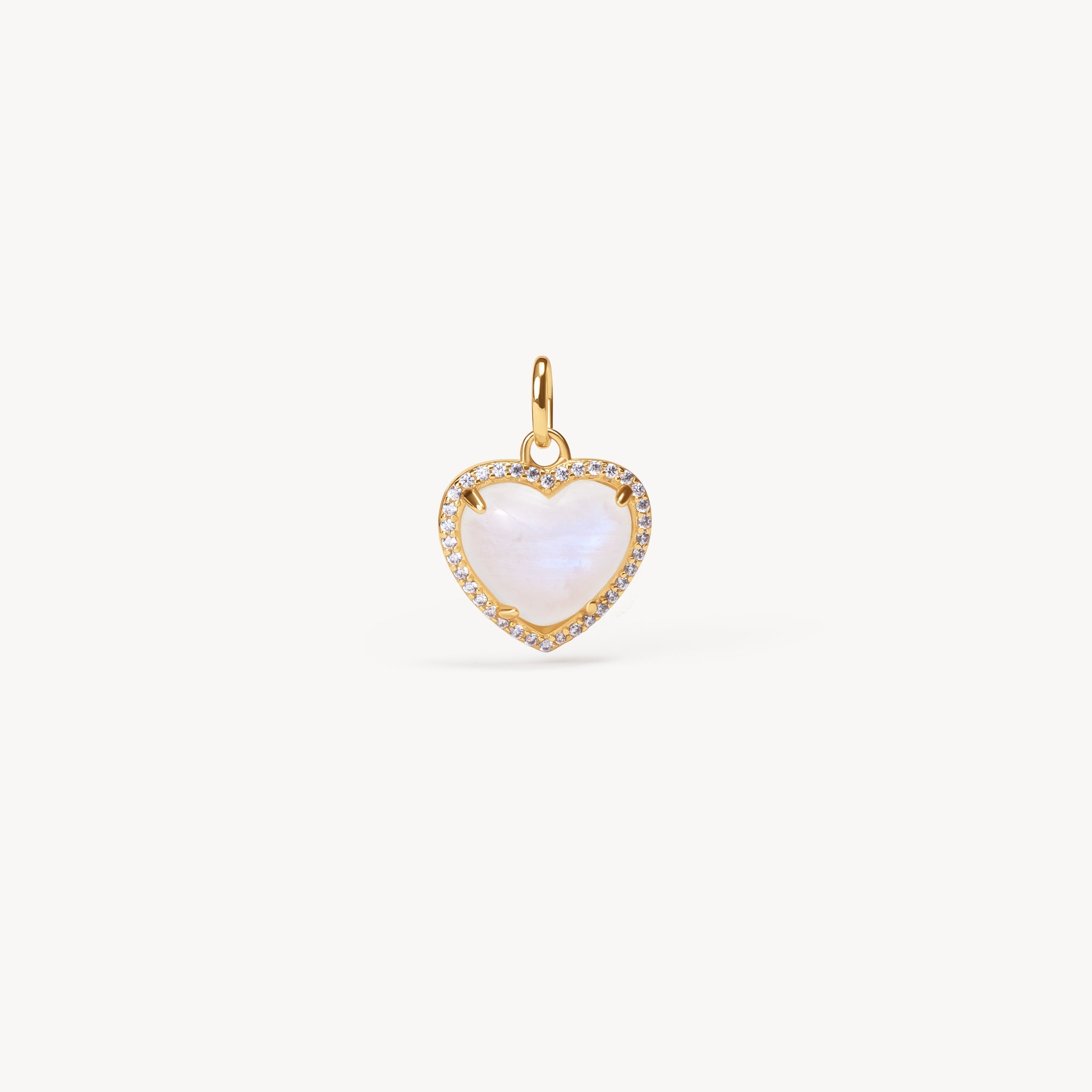 Rainbow Moonstone Heart Charm