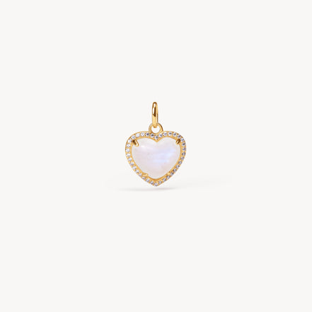 Rainbow Moonstone Heart Charm