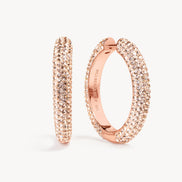 Rose Gold Large Sparkle Hoop Earrings