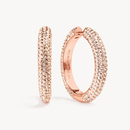 Rose Gold Large Sparkle Hoop Earrings