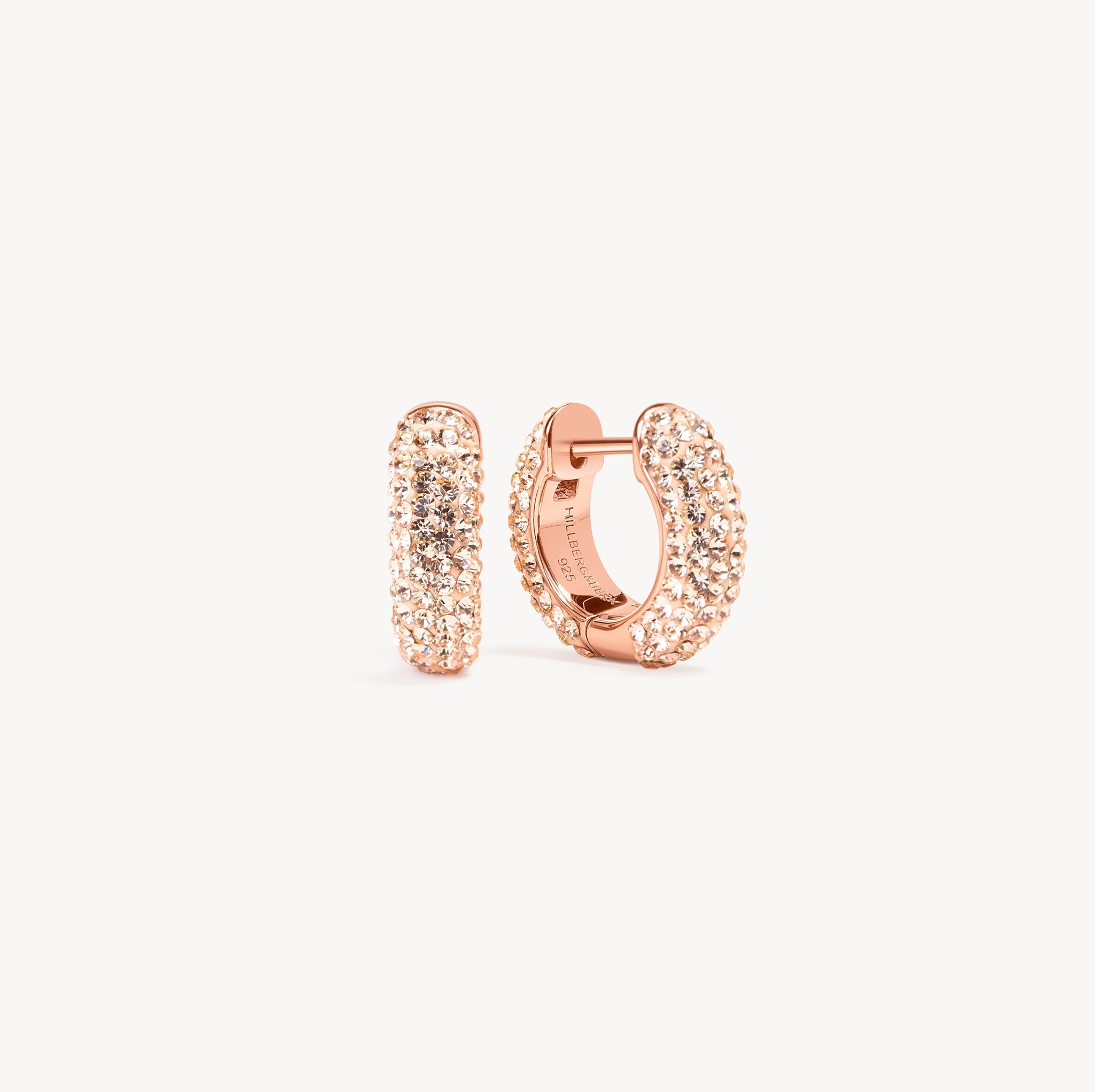 Rose Gold Small Sparkle Hoop Earrings
