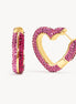 Ruby Rose Heart Sparkle Hoop Earrings