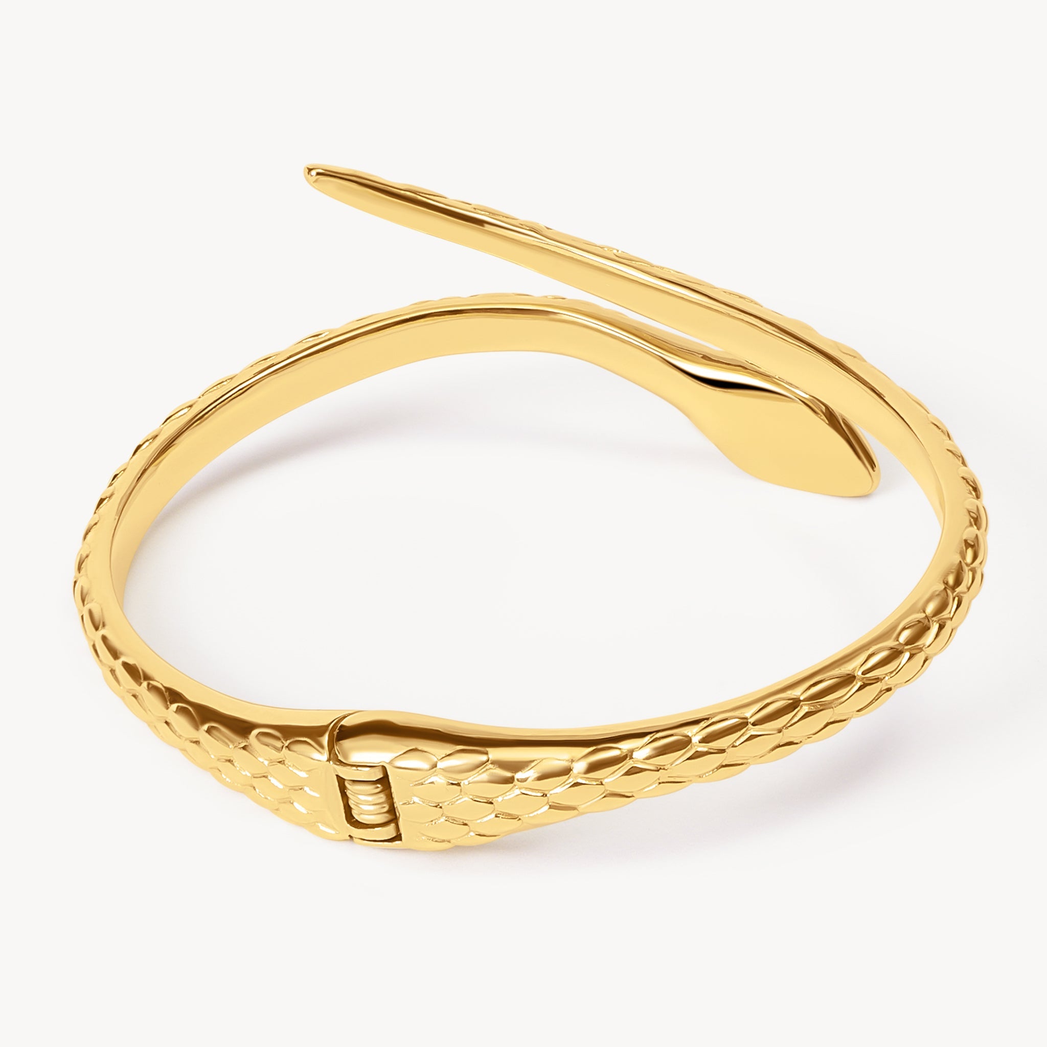 Serpent Cuff Bracelet Gold Back view