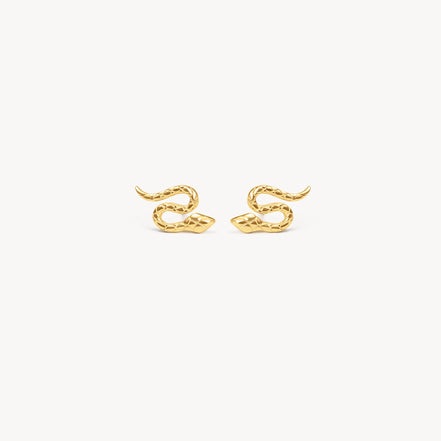 Serpent Stud Earrings Gold