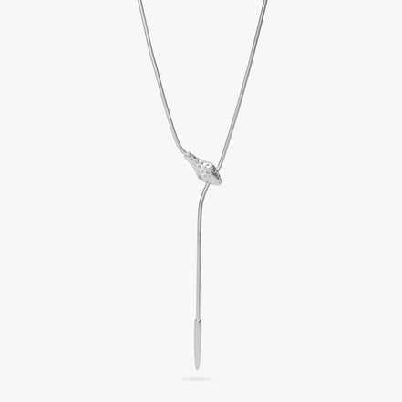 Serpent Y Necklace Silver