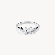 Bague empilable en opale baguette
