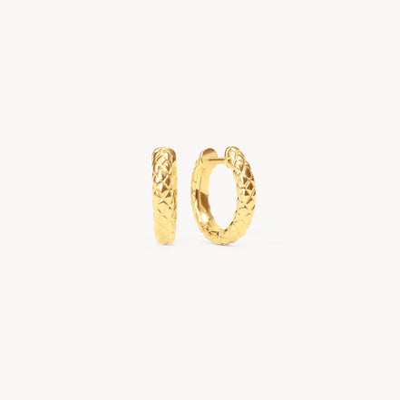 Snakeskin Hoop Earrings Gold