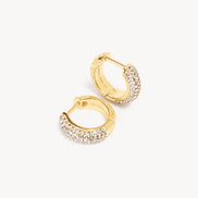 Soft Gold Sparkle Reversible Hoop Earrings