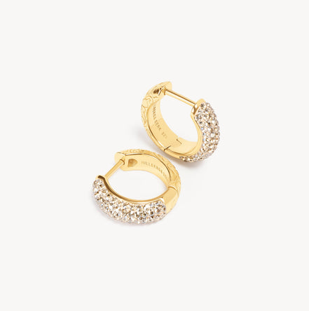 Soft Gold Sparkle Reversible Hoop Earrings