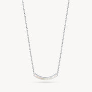 Denim Curved Sparkle Bar Necklace