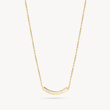 Wildflower Curved Sparkle Bar Necklace