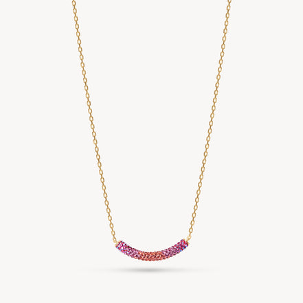 Wildflower Curved Sparkle Bar Necklace