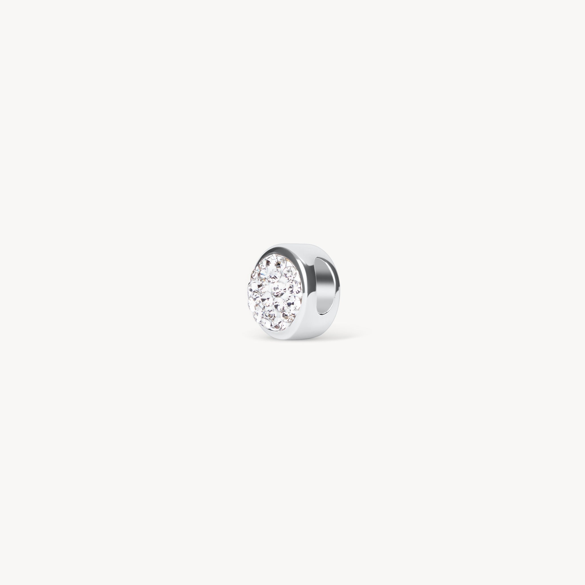 White Sparkle Bezel Charm