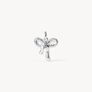 Lilac Sparkle Bow Charm Etched Floral Side