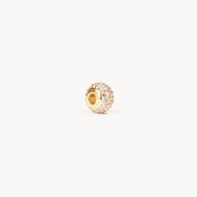 Soft Gold Sparkle Rondelle Charm