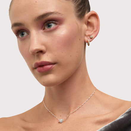 Sparkle Rondelle Charm White on model