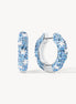 Denim Star Studded Medium Sparkle Hoop Earrings