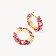 Boucles d'oreilles créoles scintillantes moyennes ornées d'étoiles de fleurs sauvages