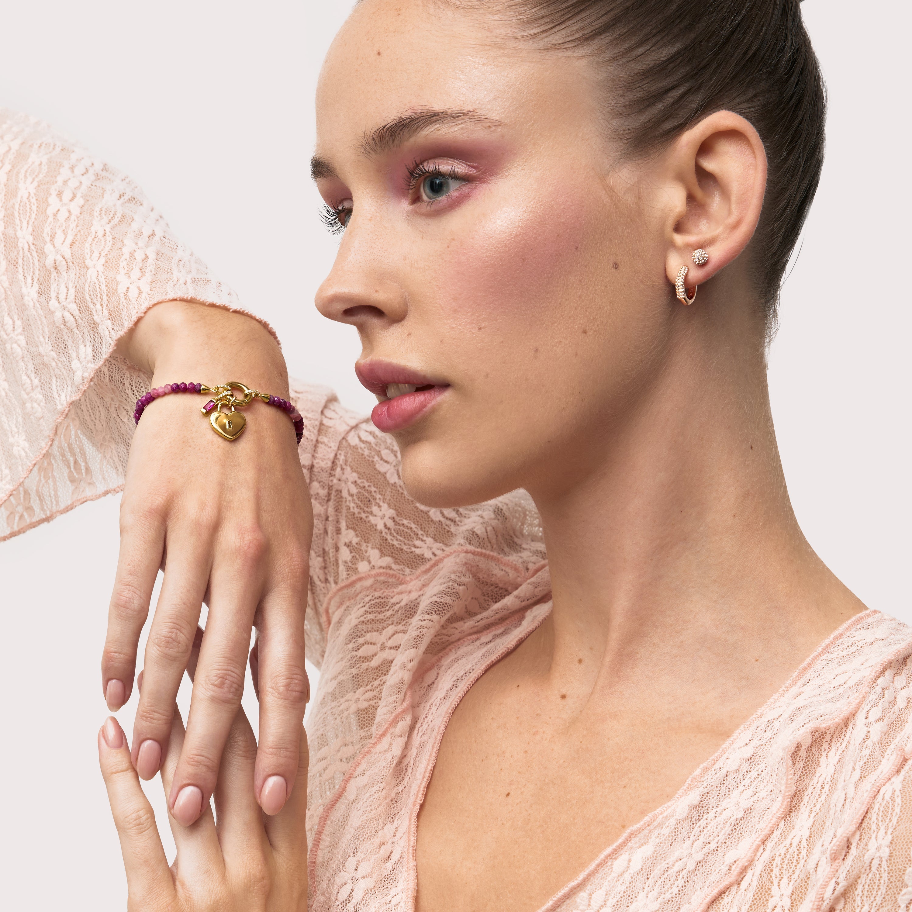 Warm Gradient Charm Base Bracelet on model