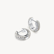 White Small Sparkle Hoop Earrings