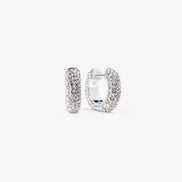 White Small Sparkle Hoop Earrings