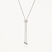 Sparkle Bolo Tie Necklace White